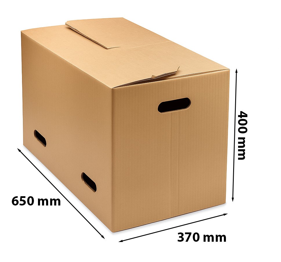 Pudło przeprowadzkowe wykrojnikowe 650x370x400 mm 5W brązowe