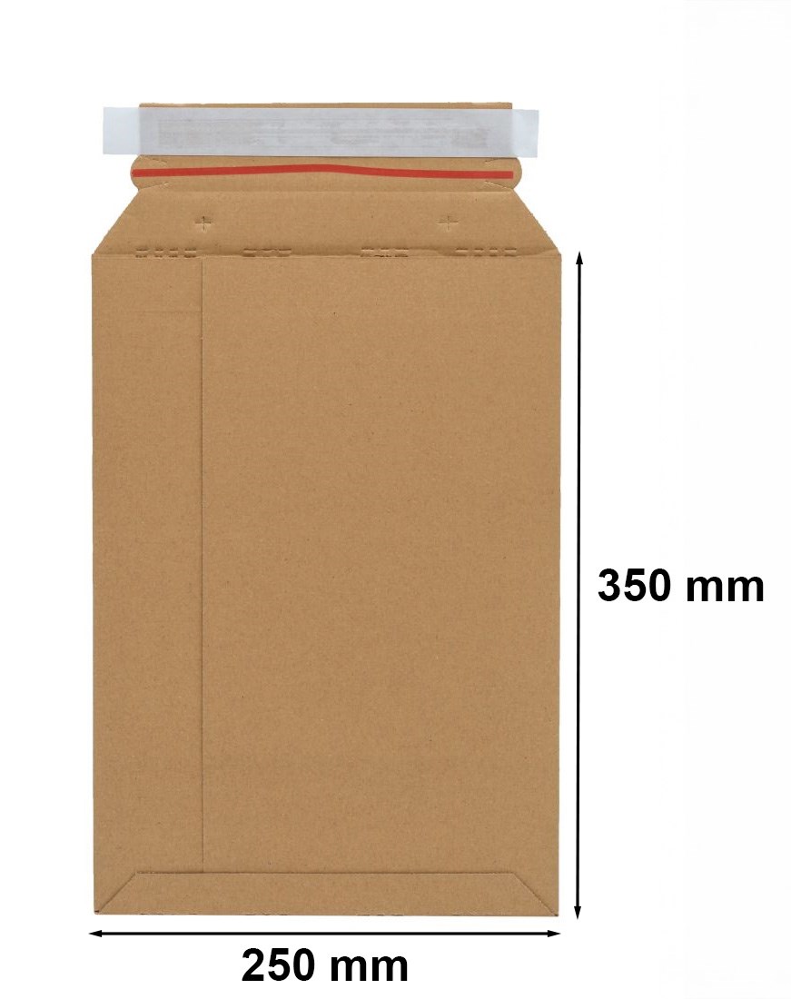 Koperta kartonowa do wysyłki A4 250x350 mm brązowa z paskiem klejącym