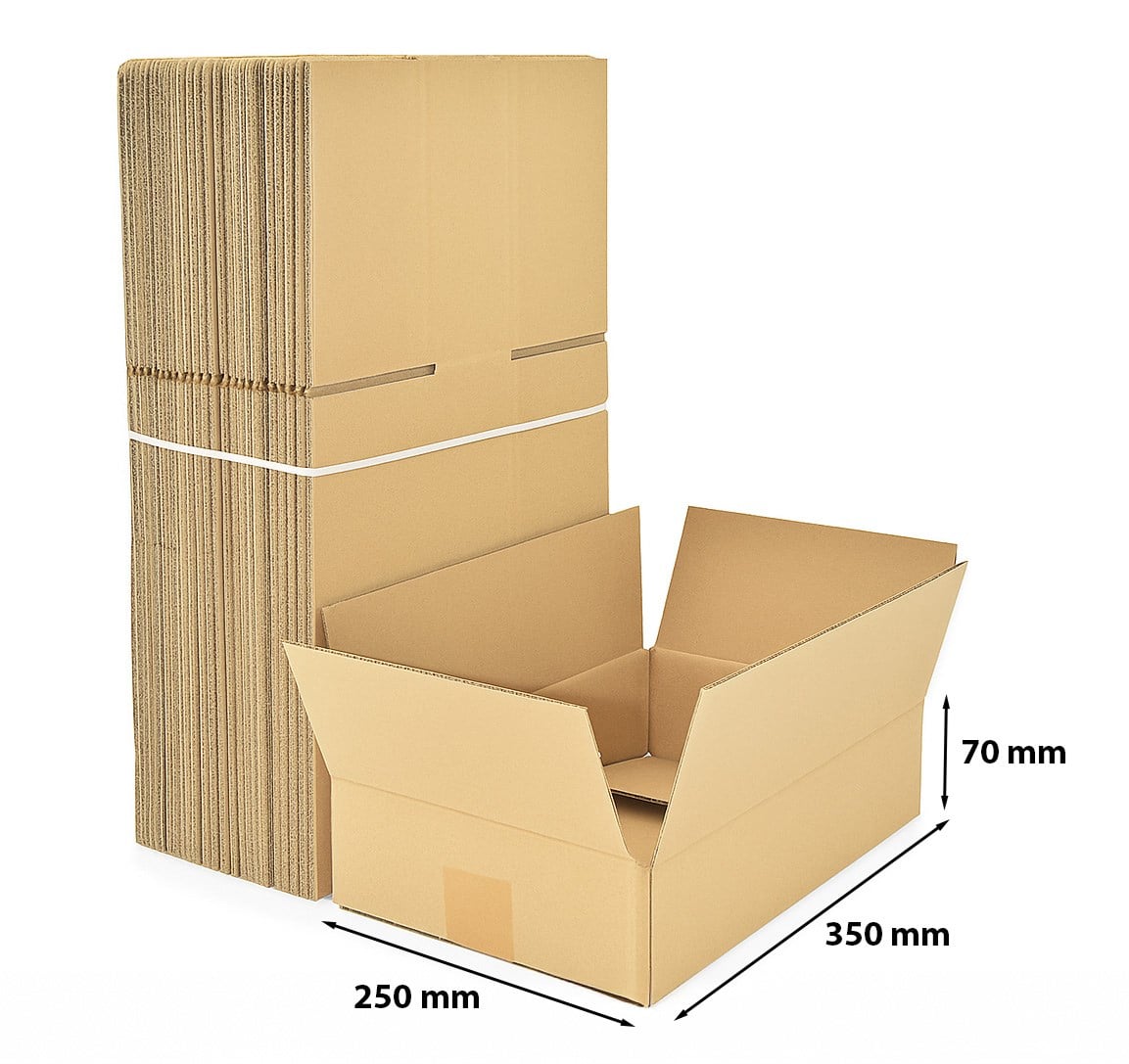 Karton klapowy brązowy 350x250x70 mm 50 szt. pudełko kartonowe