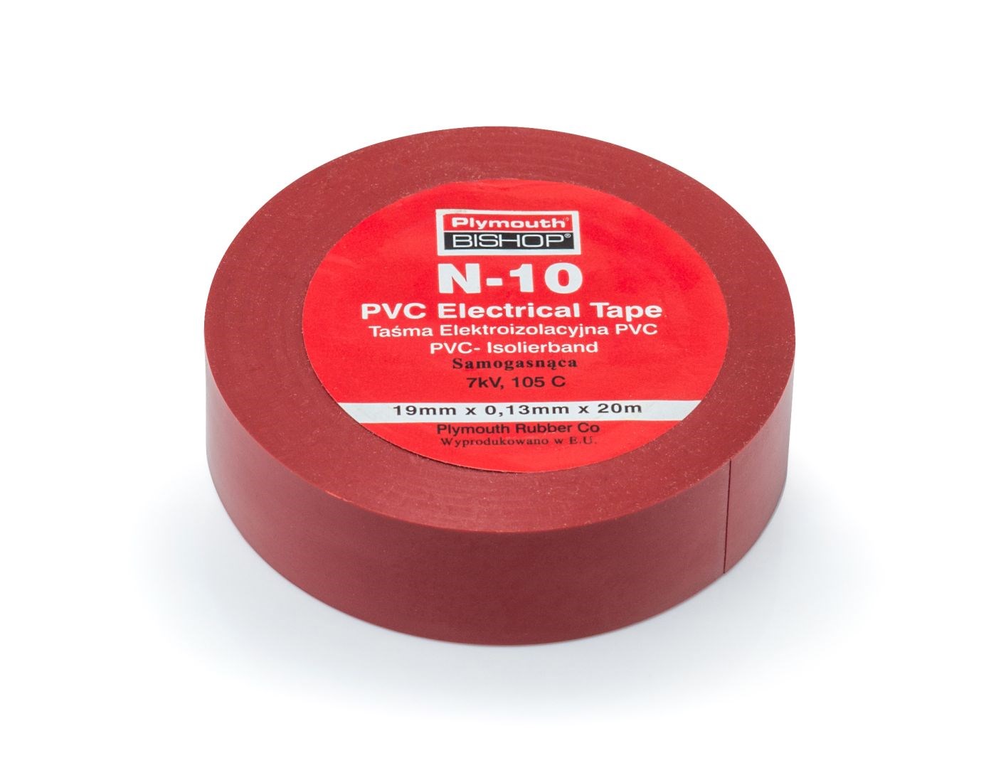 Taśma izolacyjna elektryczna PVC czerwona do kabli 19 mm x 20 m