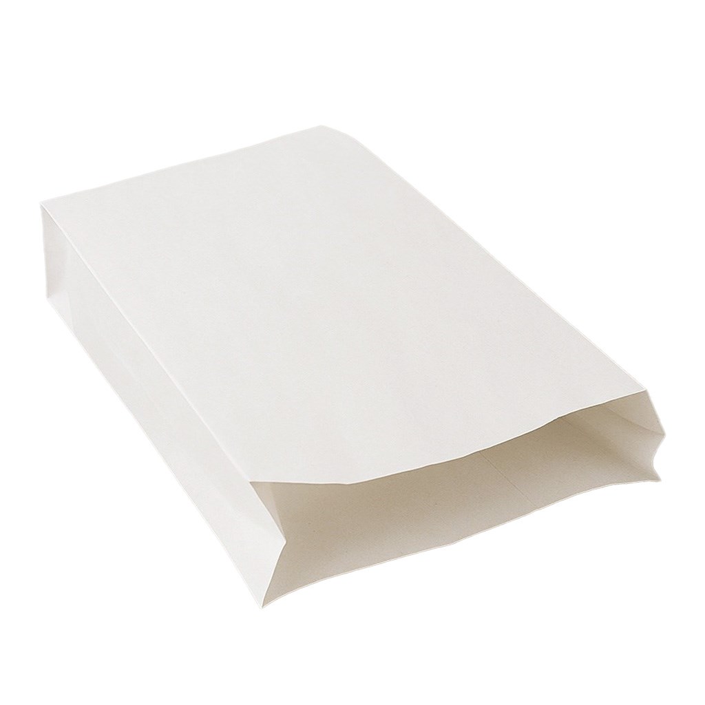 Torby papierowe fałdowe białe gastronomiczne 120x210 mm 1000 szt