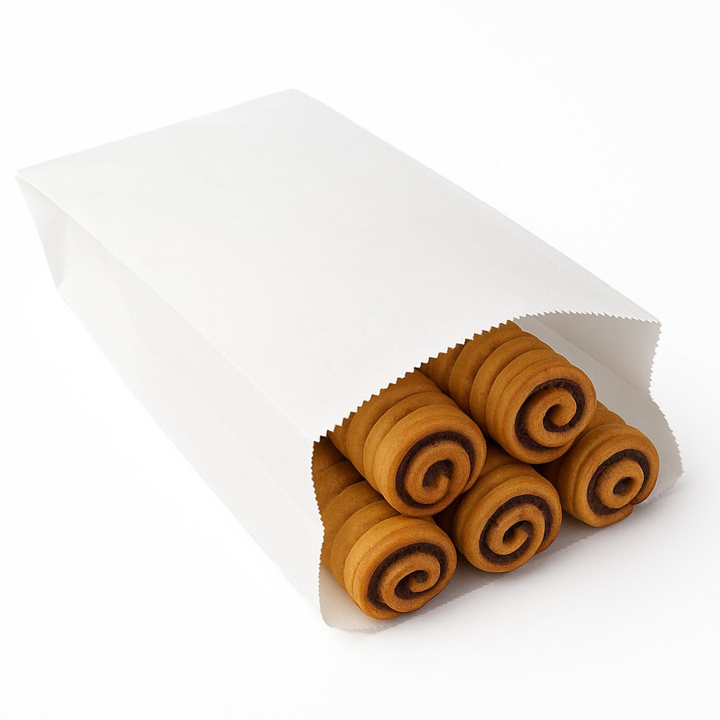 Torba papierowa fałdowa biała bez uchwytu 150x300 mm 1000 szt.
