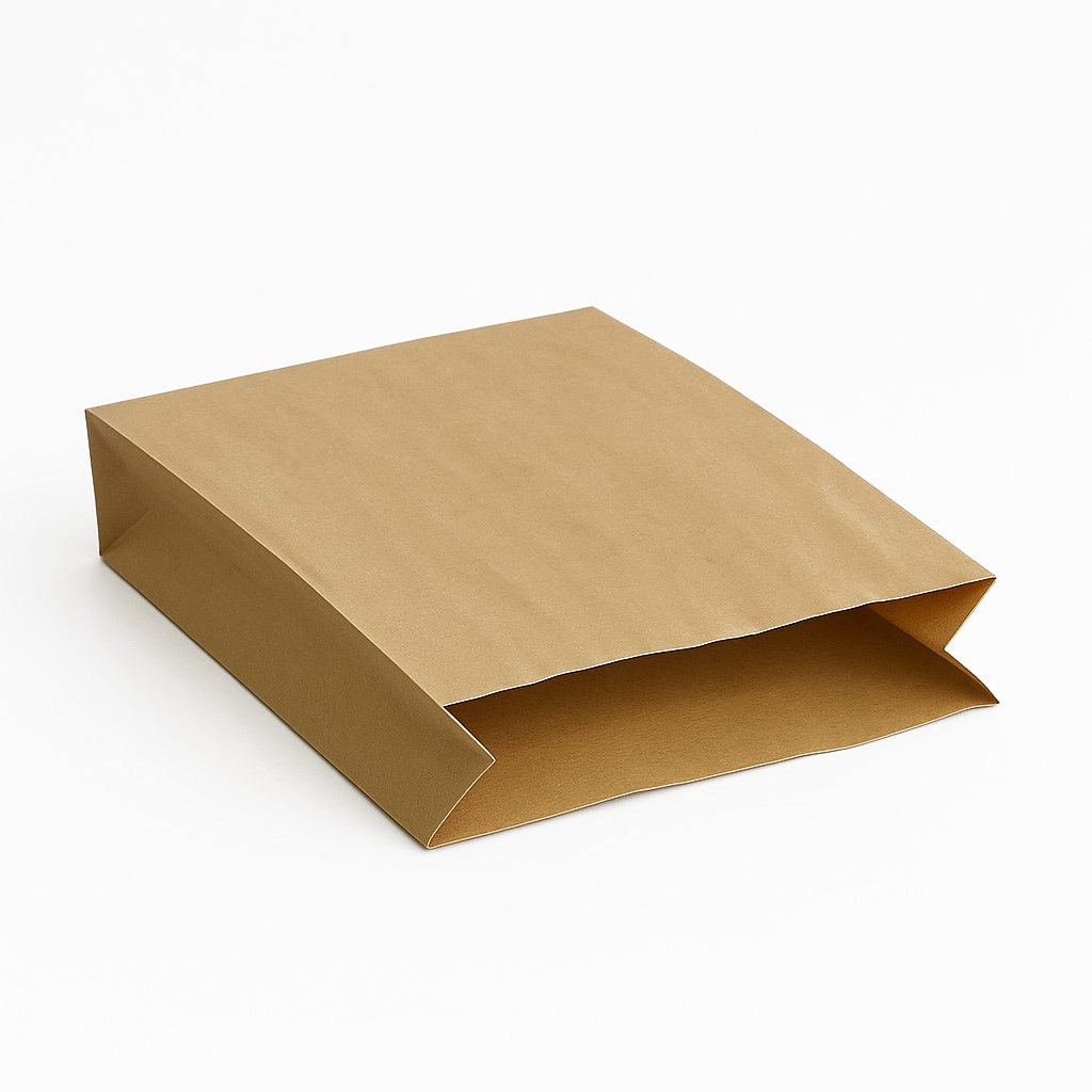 Torba papierowa fałdowa brązowa bez uchwytu 150x300 mm 1000 szt
