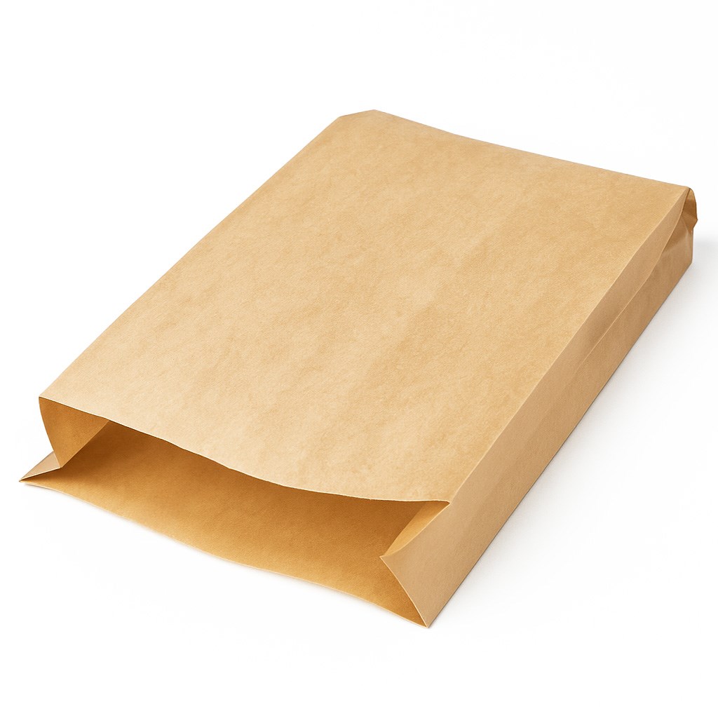 Torba papierowa fałdowa brązowa bez uchwytu 180x350 mm 35 g 1000 szt