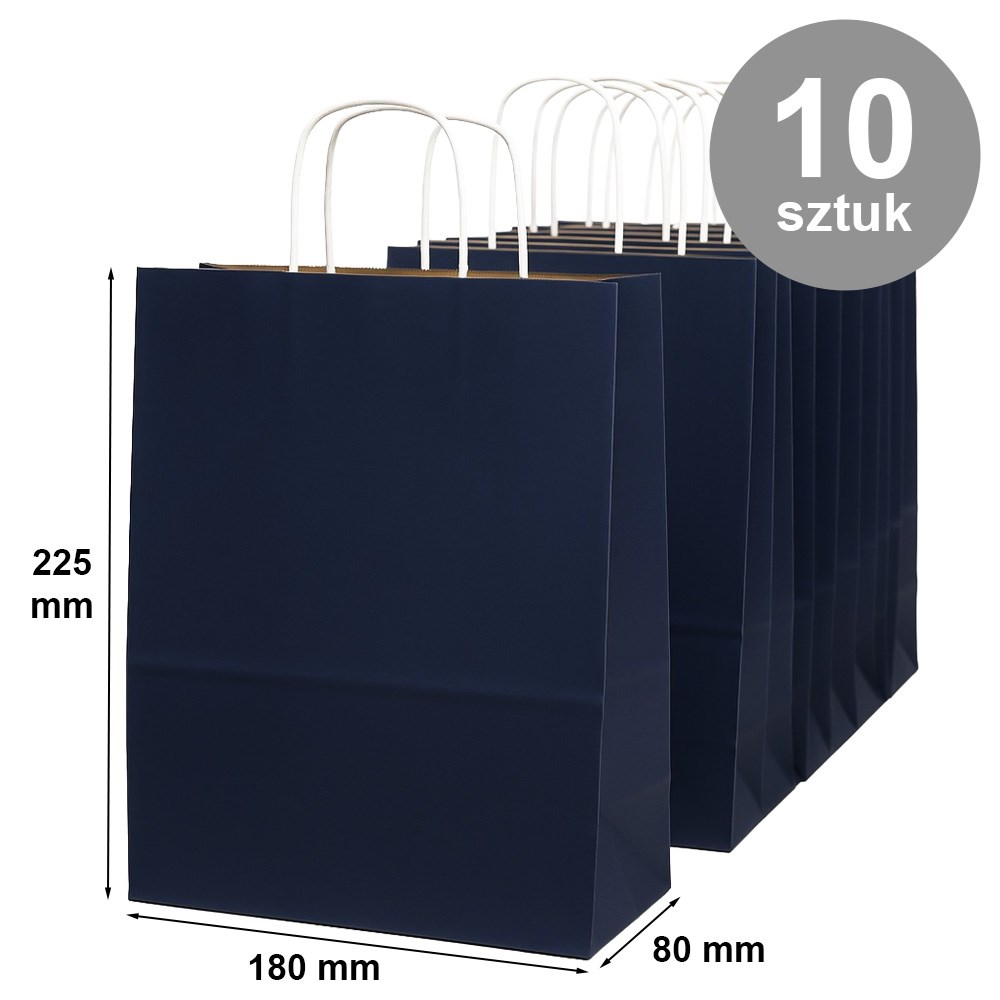 Pakiet - Torba papierowa na prezent 180x80x225 / GRANATOWA 10 szt