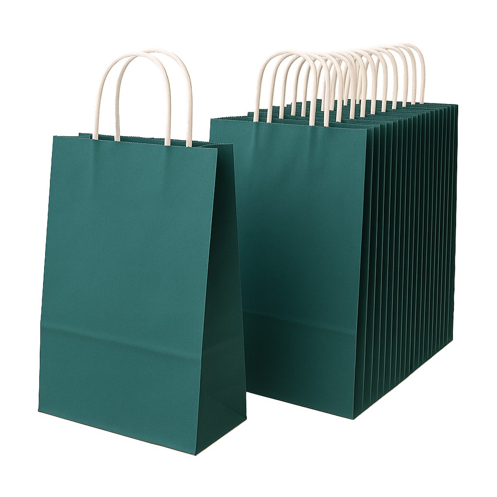 Pakiet - Torba papierowa na prezent 240x100x320 / ZIELONA 10 szt