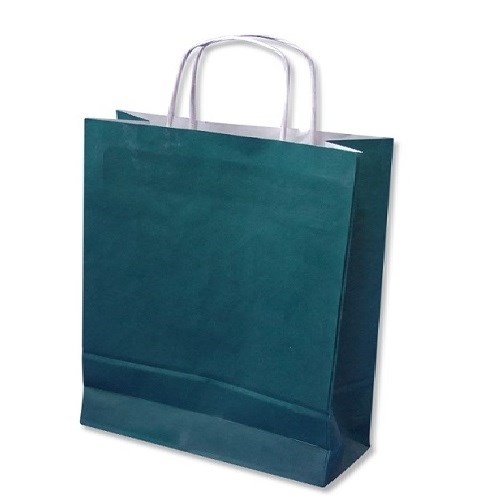 Torba papierowa zielona na zakupy z uchwytem 305x170x340 mm 10 szt.