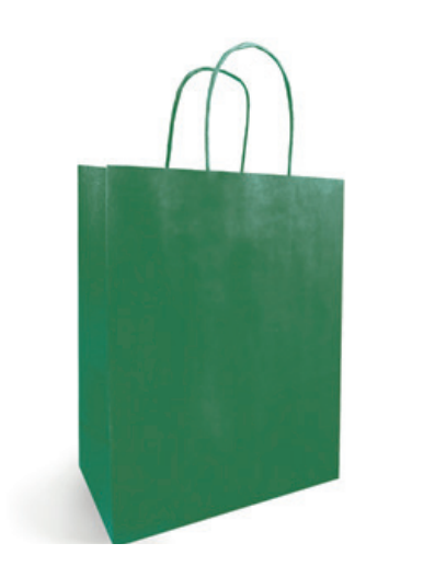 Torba papierowa kraft 350x140x440 mm Green Forest, zielona 100 g/m2