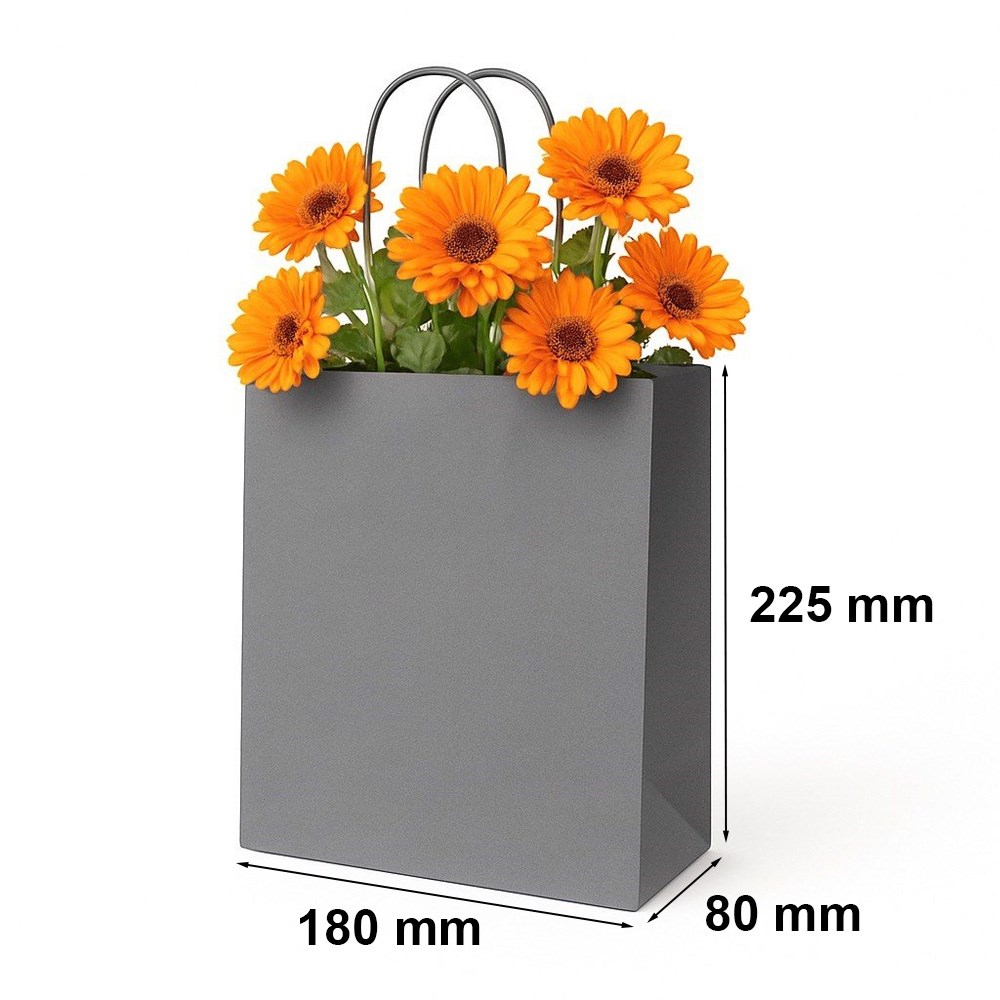 Torba papierowa 180x80x225 mm szara mała torba prezentowa na dodatki