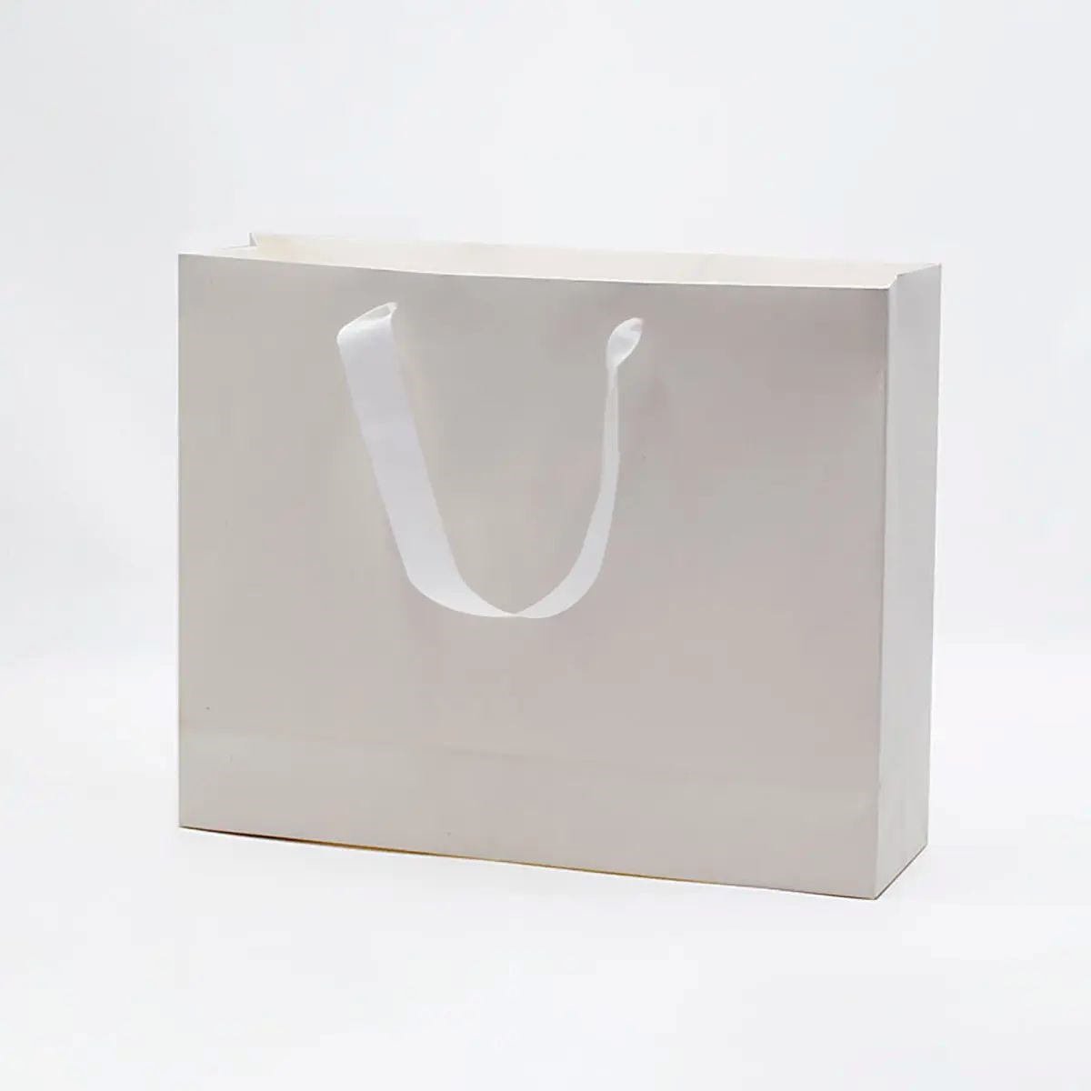 Torba Papierowa Ozdobna Biała 450x130x360 Prezentowa