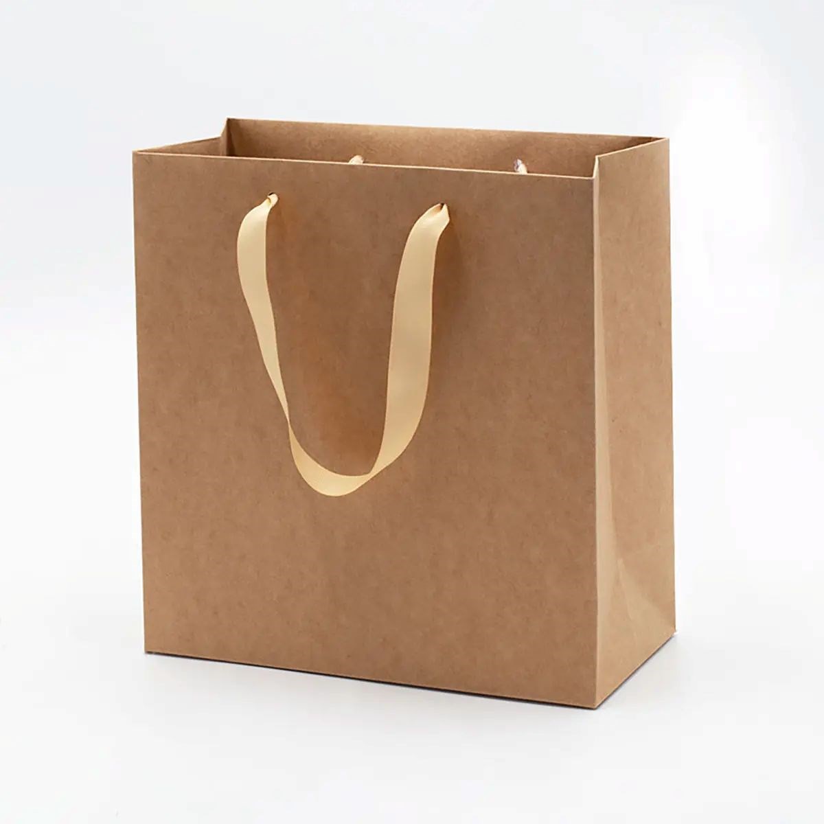 Torba papierowa kraft ozdobna na prezent z uchwytami 245x110x260 mm