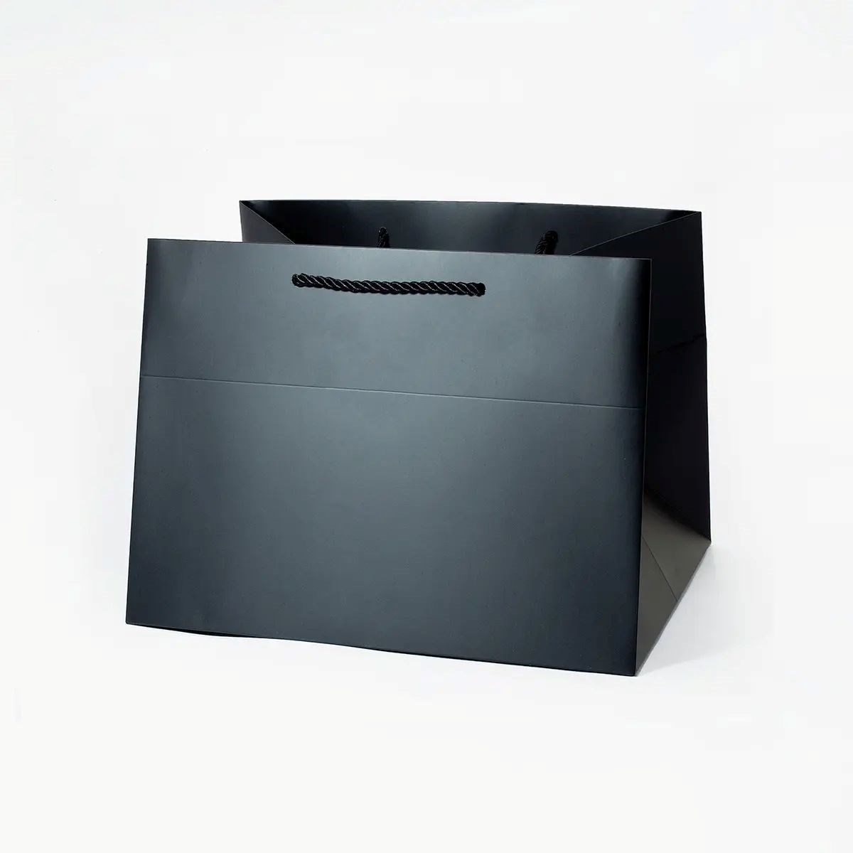 Torba Papierowa Ozdobna Laminowana Czarna 355x275x305 Prezentowa
