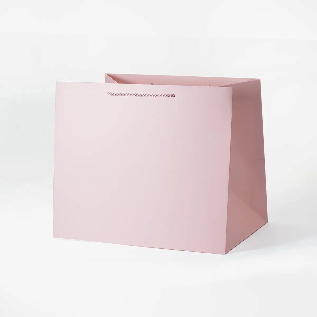 Torba Papierowa Ozdobna Laminowana Różowa 355x275x305 Prezentowa