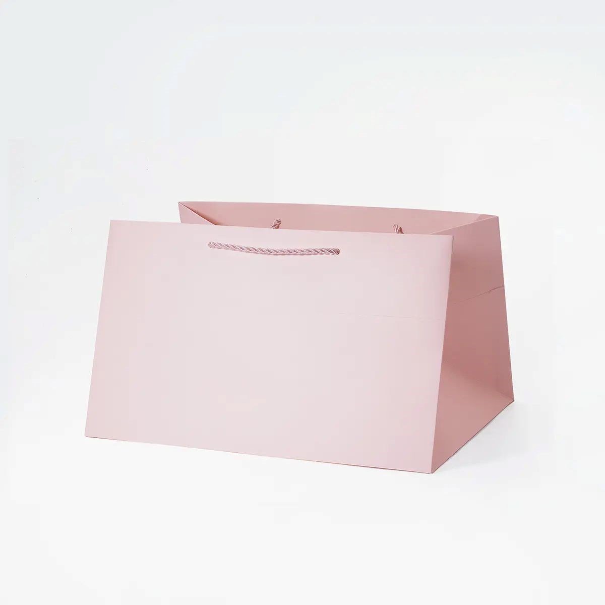 Różowa Torba Papierowa Laminowana Matowa 355x275x215 Prezentowa