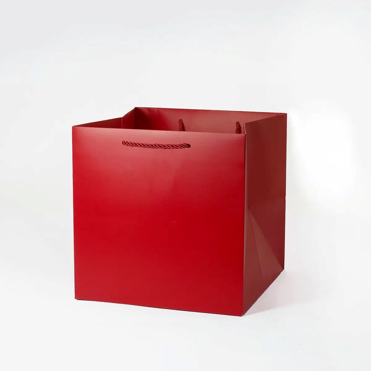 Torba Papierowa Ozdobna Czerwona 255x255x255 Prezentowa