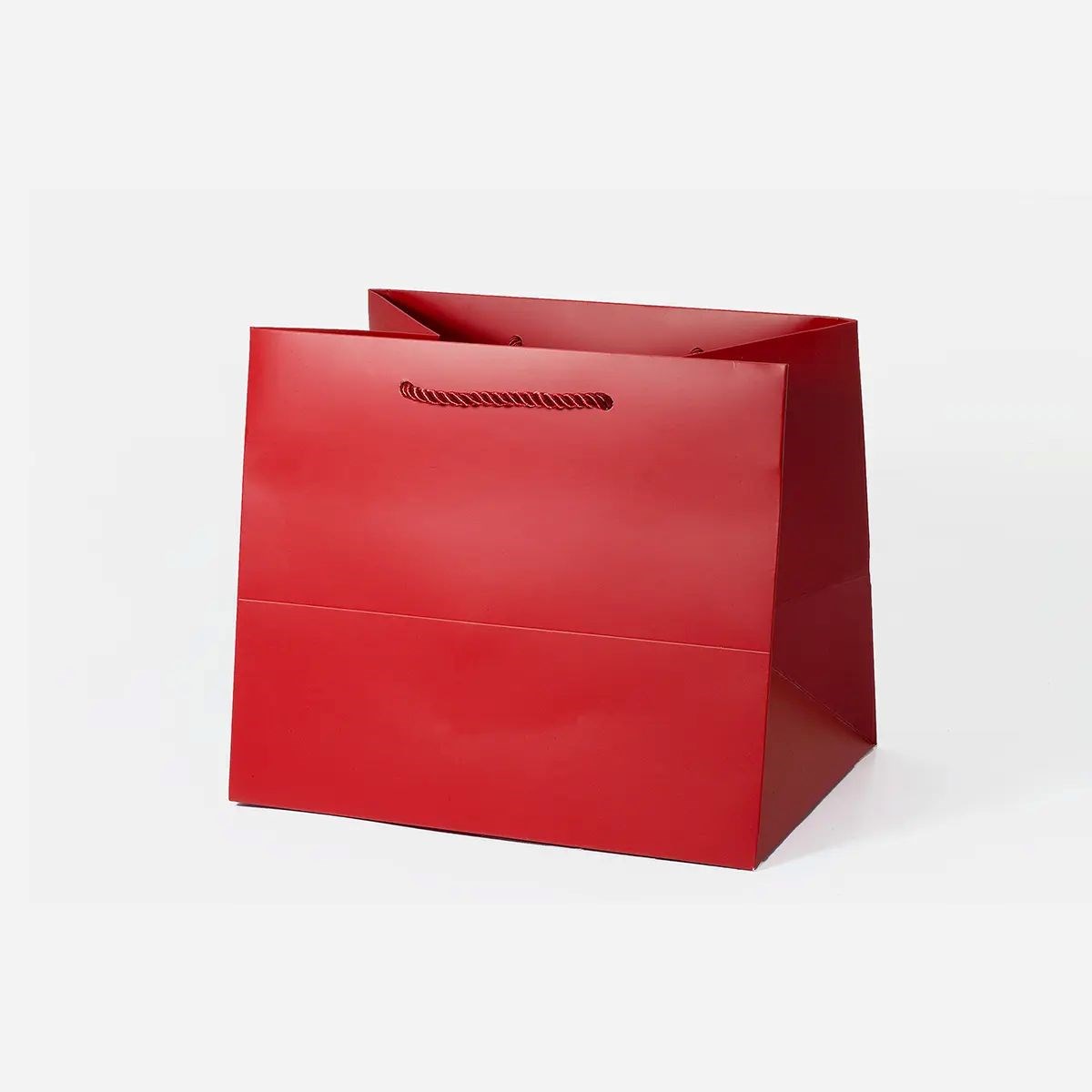 Torba Papierowa Czerwona Ozdobna 230x170x195 Prezentowa
