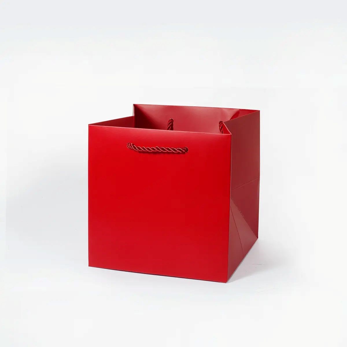 Torba Papierowa Ozdobna Czerwona 165x165x165 Prezentowa