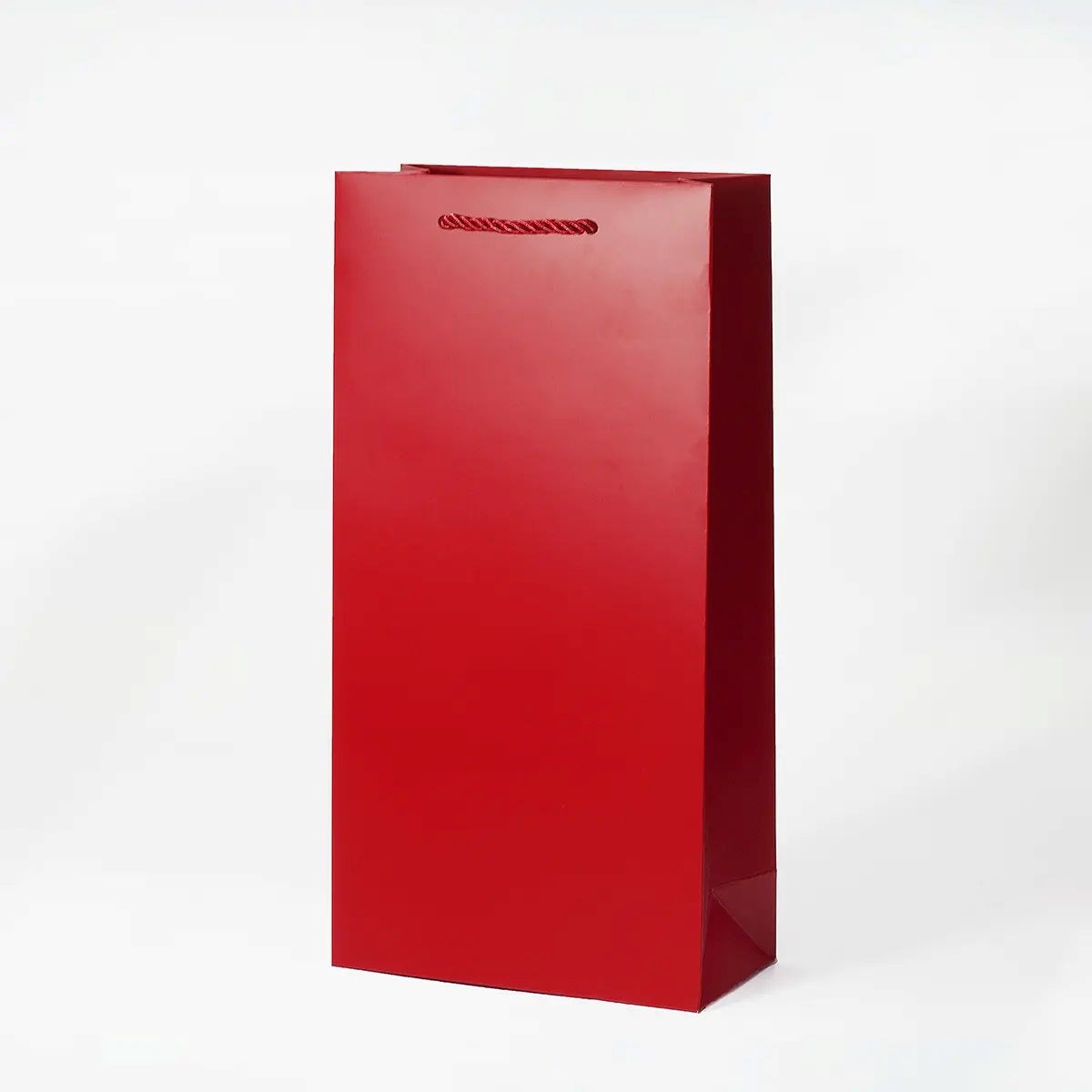 Torba Papierowa na dwa Wina Czerwona 180x90x355 Prezentowa