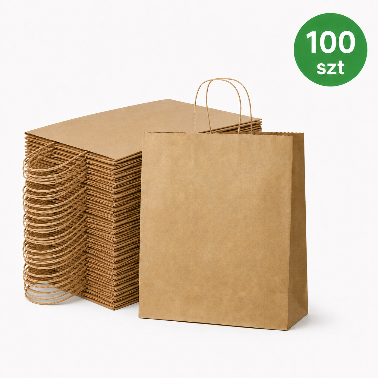 Torba Papierowa 250x120x330mm Brązowa Gładka Torba Na Zakupy 100 Sztuk