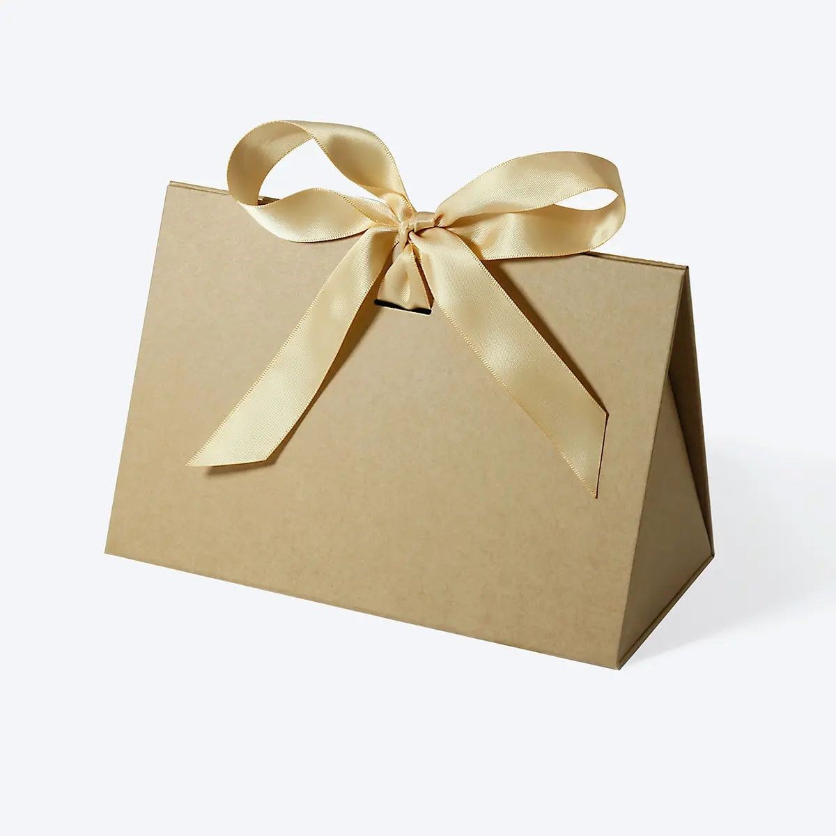 Torba ozdobna prezentowa kraft papierowa z wstążką 203x102x127 mm