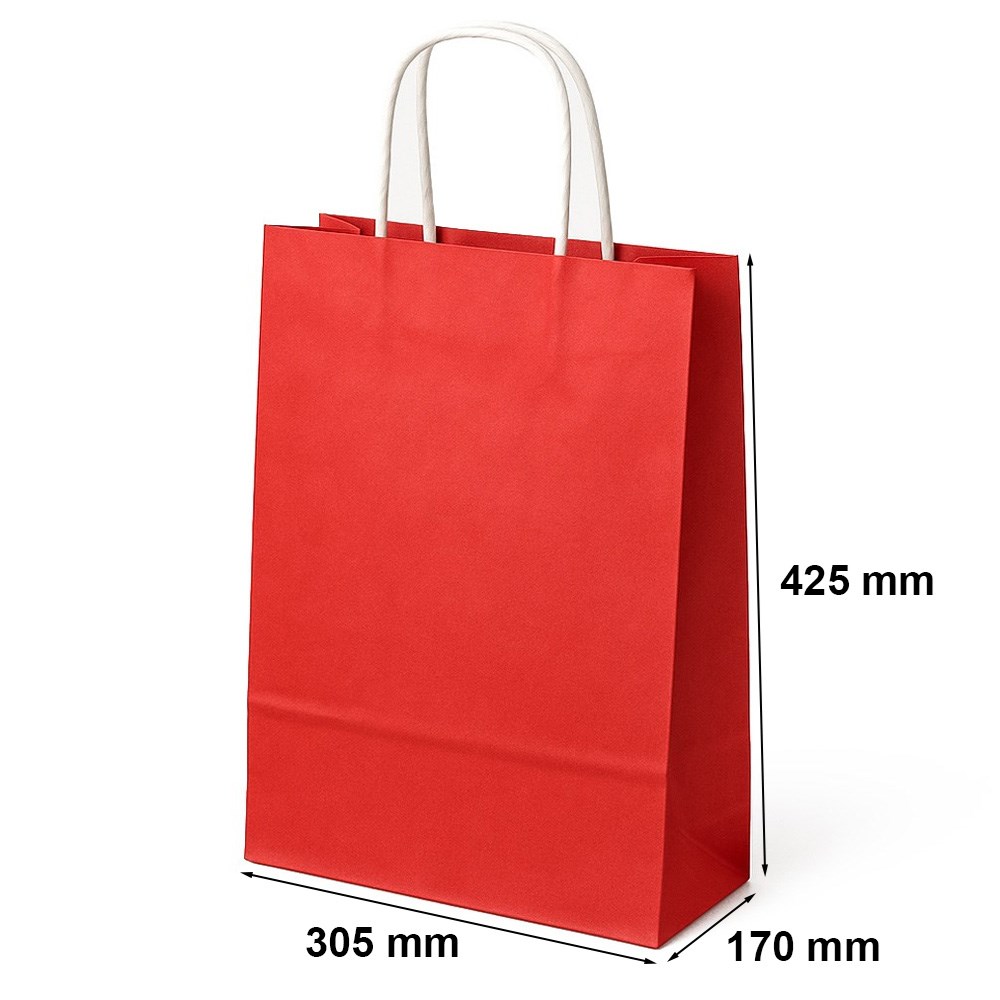 Torebka na prezent torba papierowa ECOBAG 305x170x425 czerwona