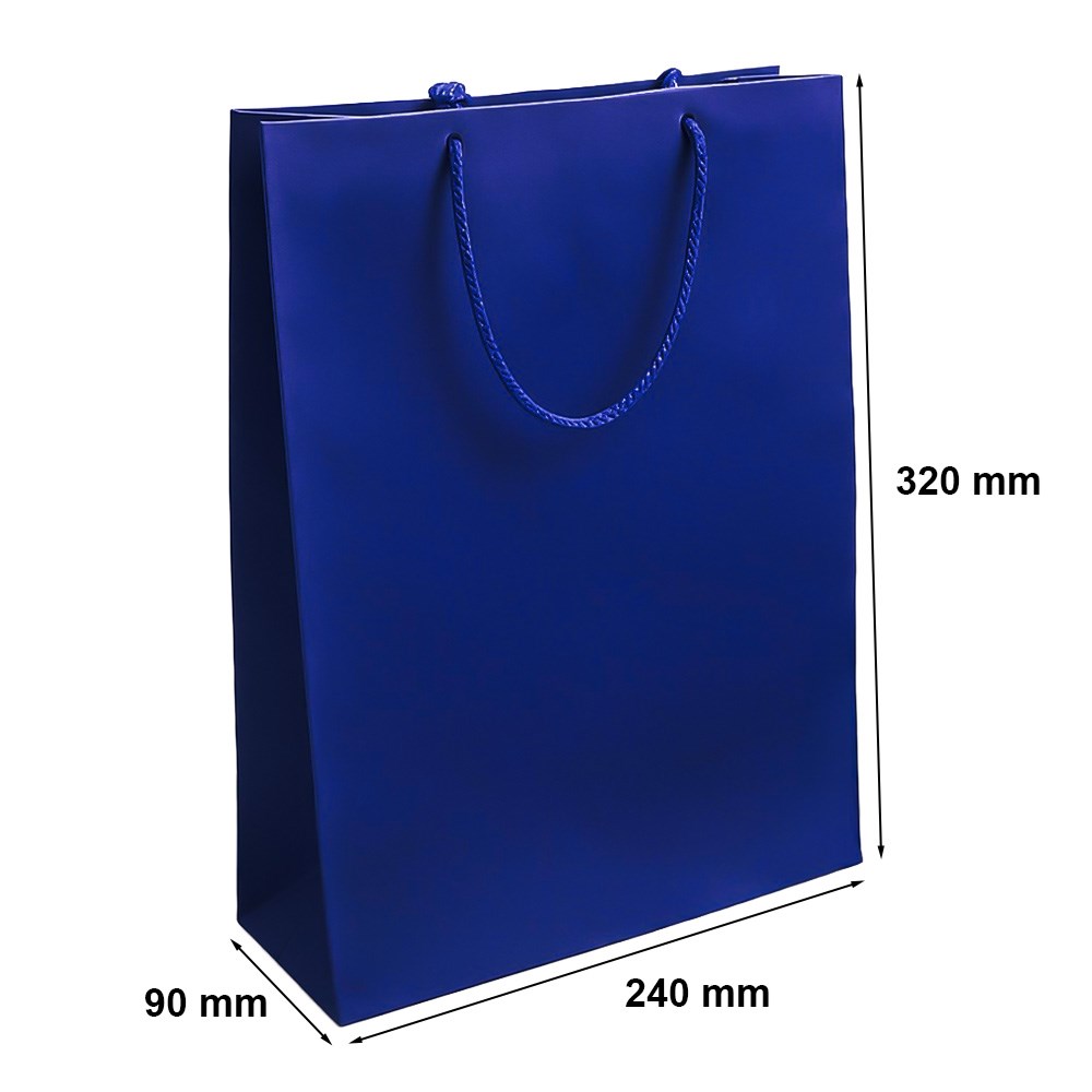 Torba papierowa prezentowa granatowa 240x90x320 z uchwytem sznurkowym