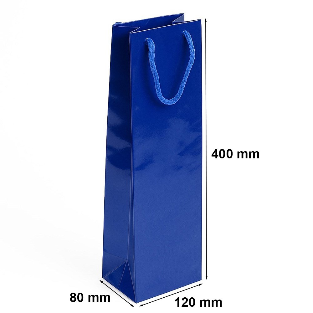 Torba laminowana na wino, torebka prezentowa 120x80x400 granatowa