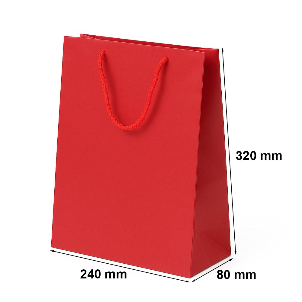 Torby papierowe na prezenty czerwone 240x80x320 170 g/m2