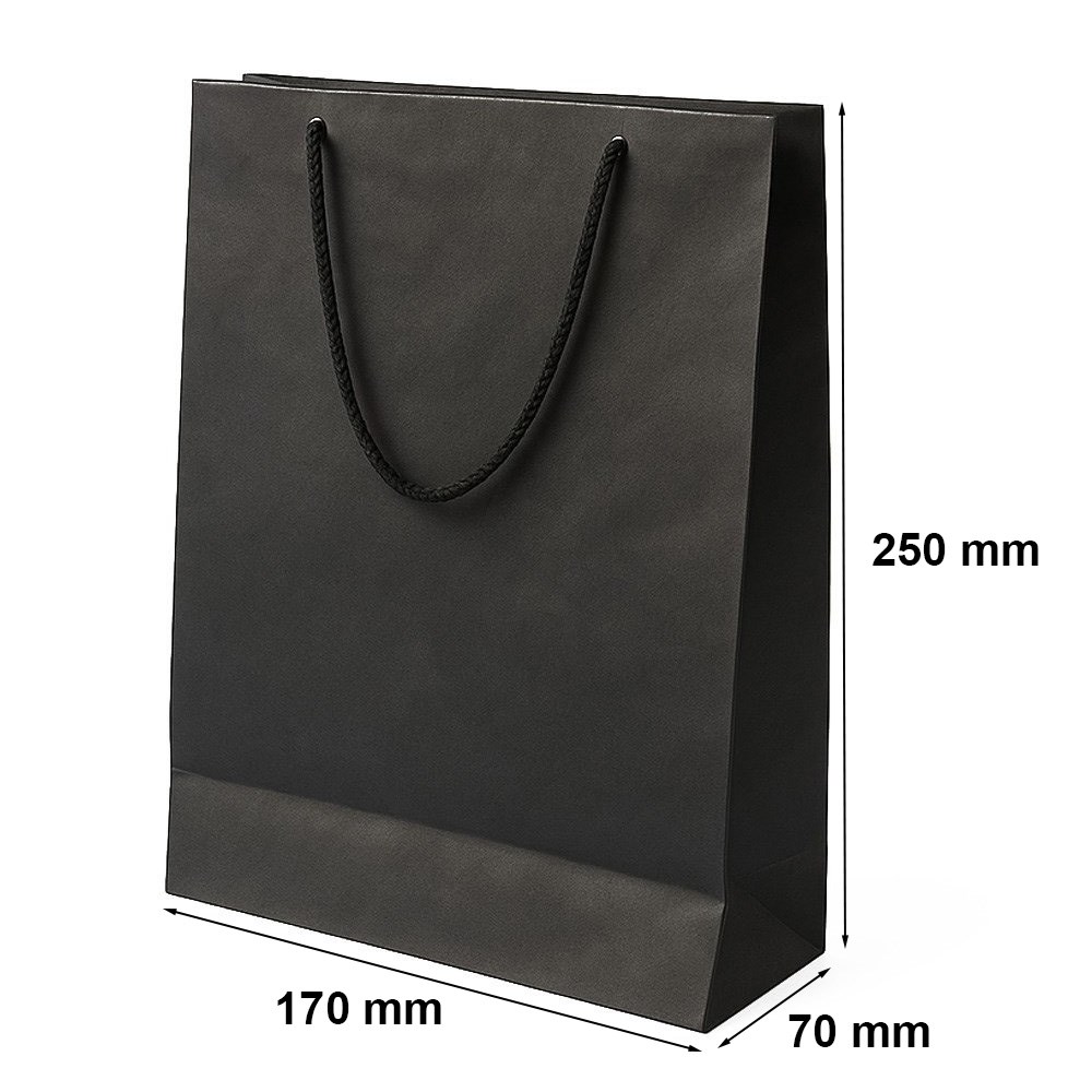 Torba prezentowa papierowa Prestige czarna 170x70x250 mm z uchwytem