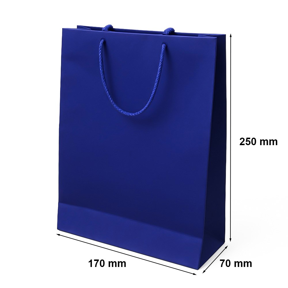 Torebka Premium torba prezentowa A5 170x70x250 mm granatowa matowa