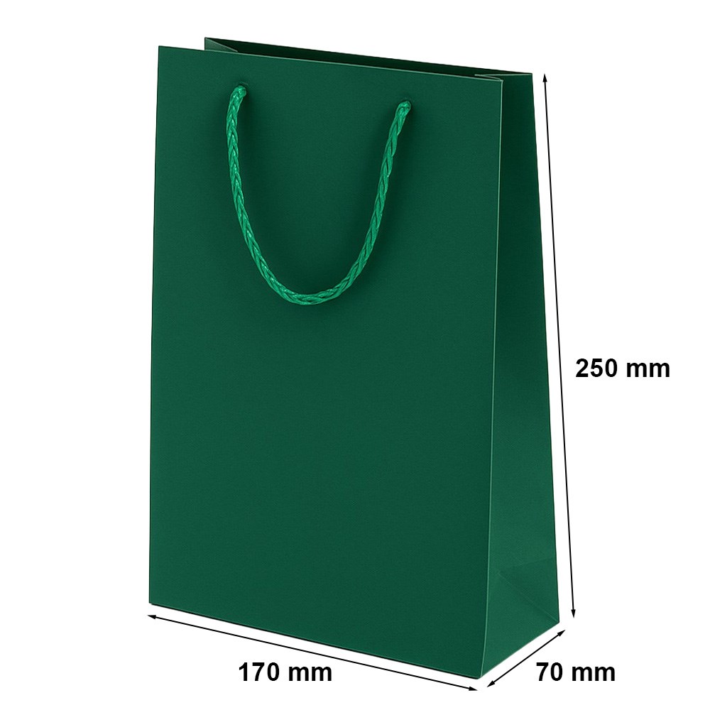 Torba prezentowa Prestige papierowa zielona 170x70x250 mm z uchwytem