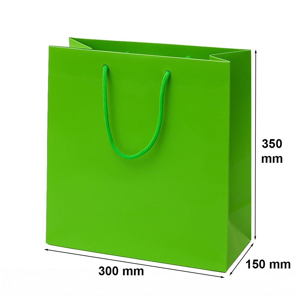 Torebka papierowa torba prezentowa 300x150x350 mm jasnozielona