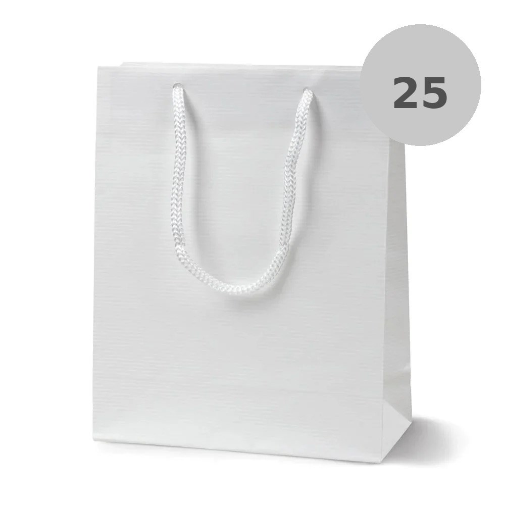 TORBA LAMINOWANA PRESTIGE 170X70X210 A5 BIAŁA TORBA PREZENTOWA 25 SZT.