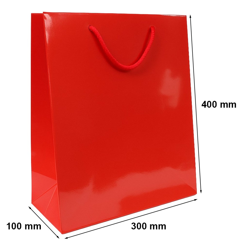 Torba prezentowa laminowana czerwona 300x100x400mm, 1 szt.