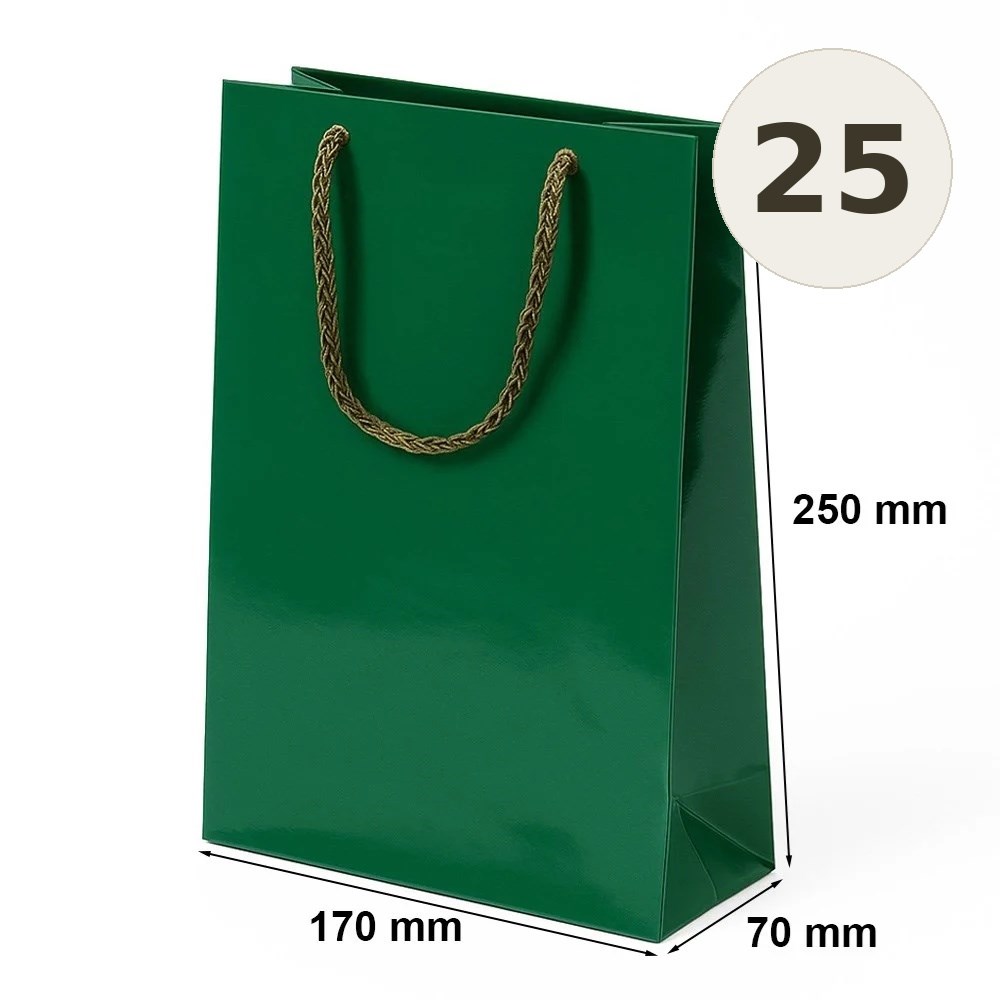 Torba Laminowana 170x70x250 Zielona Torba Na Prezent Ozdobna 25 Sztuk