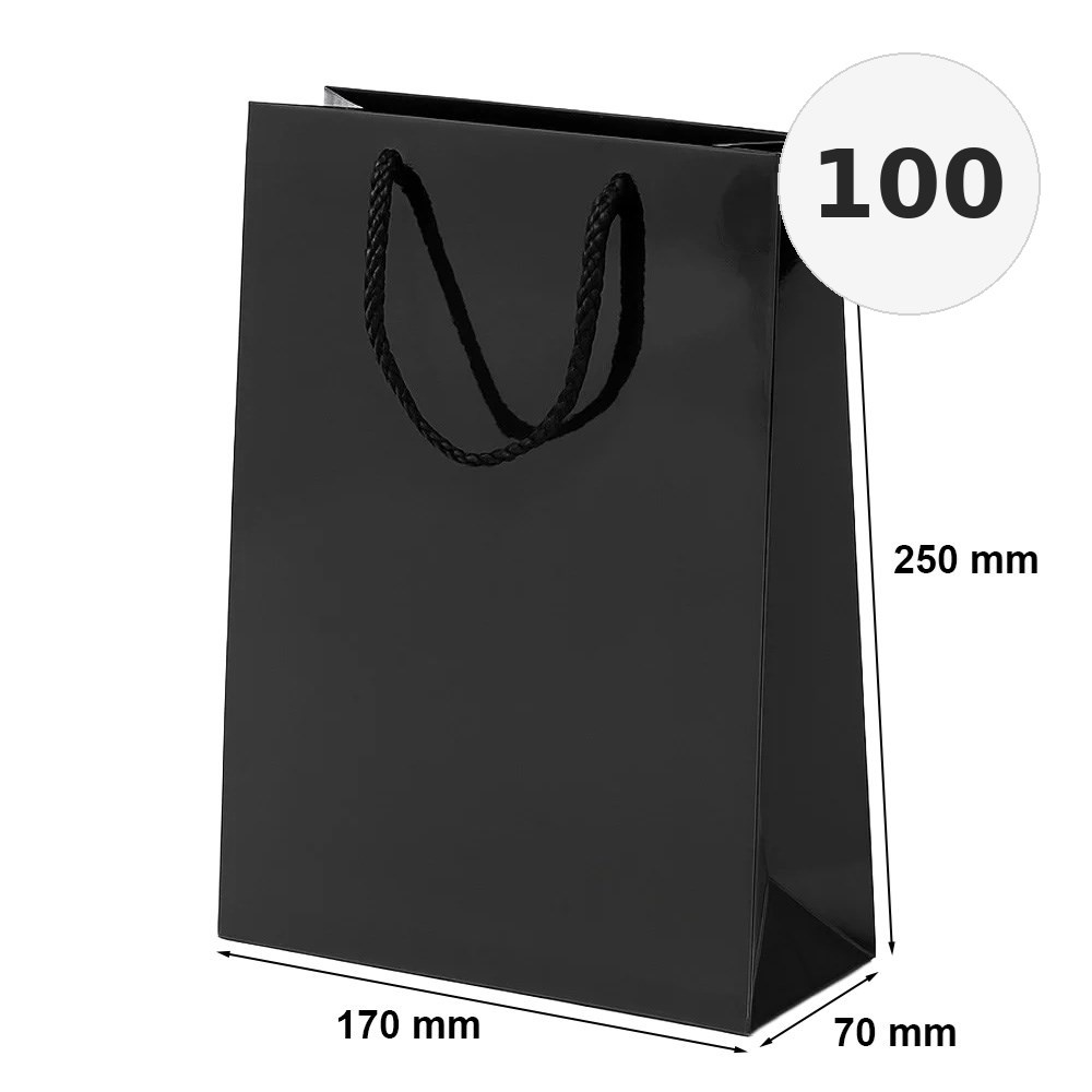 Torba Laminowana 170x70x250 Czarna Elegancka Na Prezent 100 Sztuk