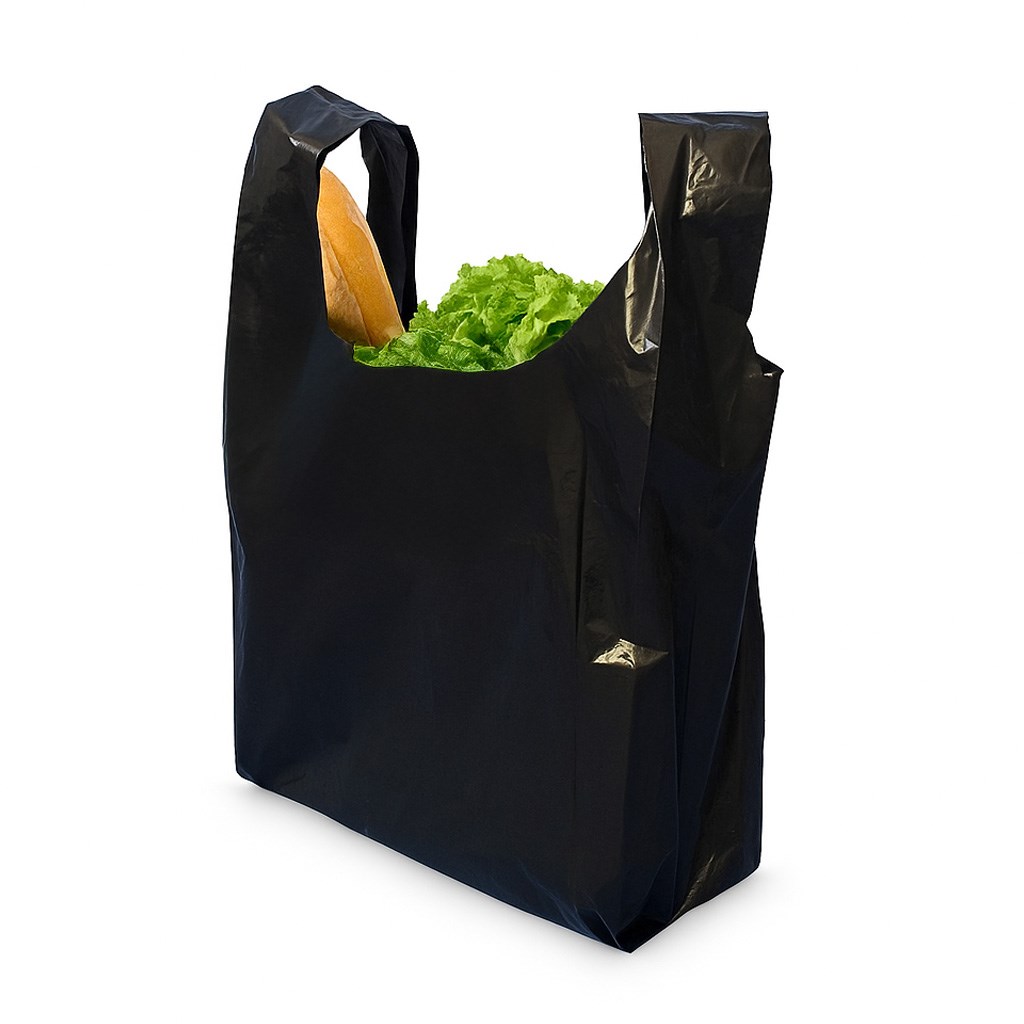 Reklamówka foliowa LDPE czarna 27x48 cm torba z uchwytem 100 szt