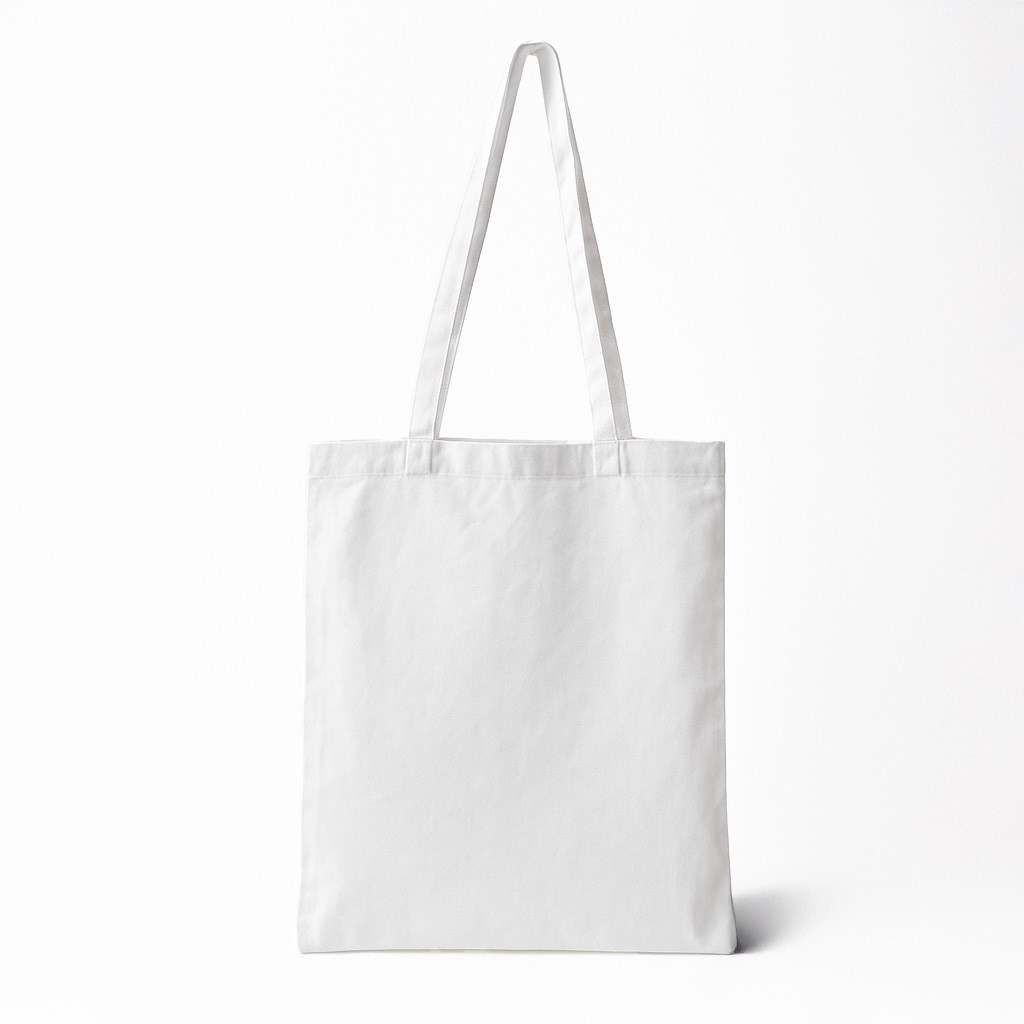 Torba bawełniana biała na zakupy 38x42 cm, uchwyt 70 cm, 140 g/m2