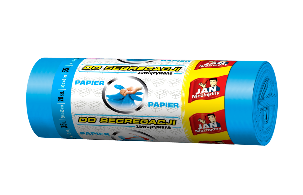 Jan Niezbędny Worki do segregacji papieru 35 l 20 szt. niebieskie