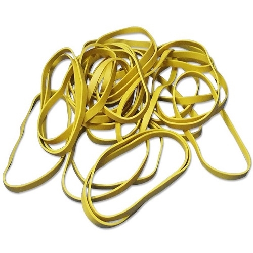 Gumki recepturki kauczukowe żółte 80 mm 1,5 x 6,0 mm 1 kg ok. 280 szt