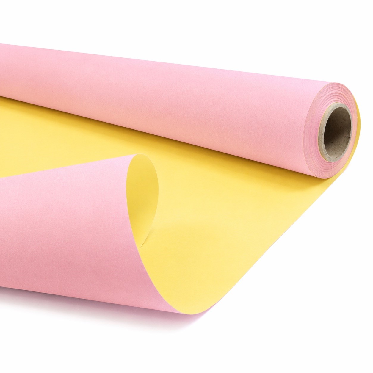Papier KRAFT DUO PASTEL Różowy-Zółty 79 cm x 40 m Ozdobny Papier