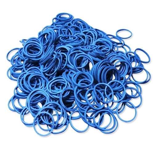 Gumki recepturki kauczukowe niebieskie 30x1,5x1,5 mm 1 kg