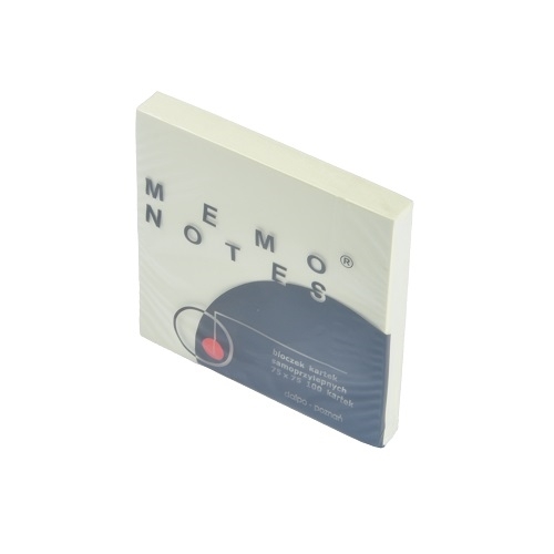 Karteczki samoprzylepne żółte Memo Notes 75x75mm bloczek 100 szt.