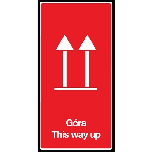 Naklejka ostrzegawcza samoprzylepna Tą stroną do góry 100x50mm 100szt.