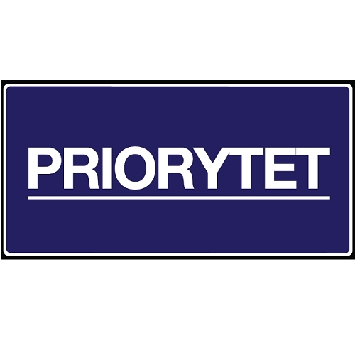 Naklejki PRIORYTET etykiety samoprzylepne na paczki 100x50 mm 100 szt.