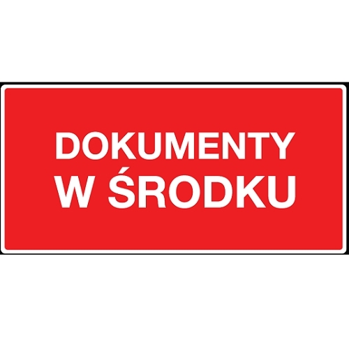Naklejki informacyjne Dokumenty w środku czerwone 100x50 mm 100 szt