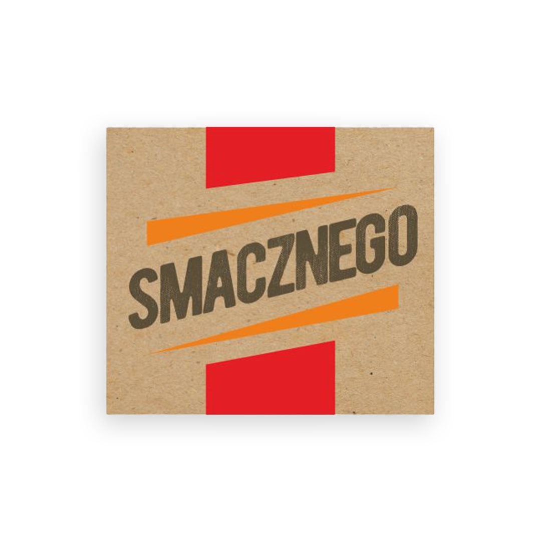 Naklejki etykiety samoprzylepne Kraft Smacznego #2 35x40 mm 200 szt.