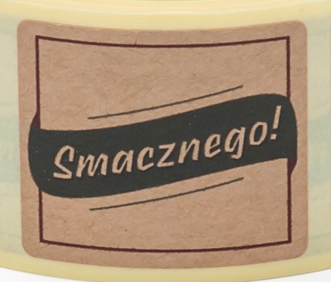Naklejki samoprzylepne etykiety Kraft Smacznego #4 35x40 mm 200 szt.