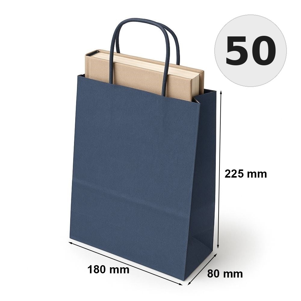 Torba 180x80x225 Granatowa Papierowa Ozdobna Na Prezent 50 Sztuk