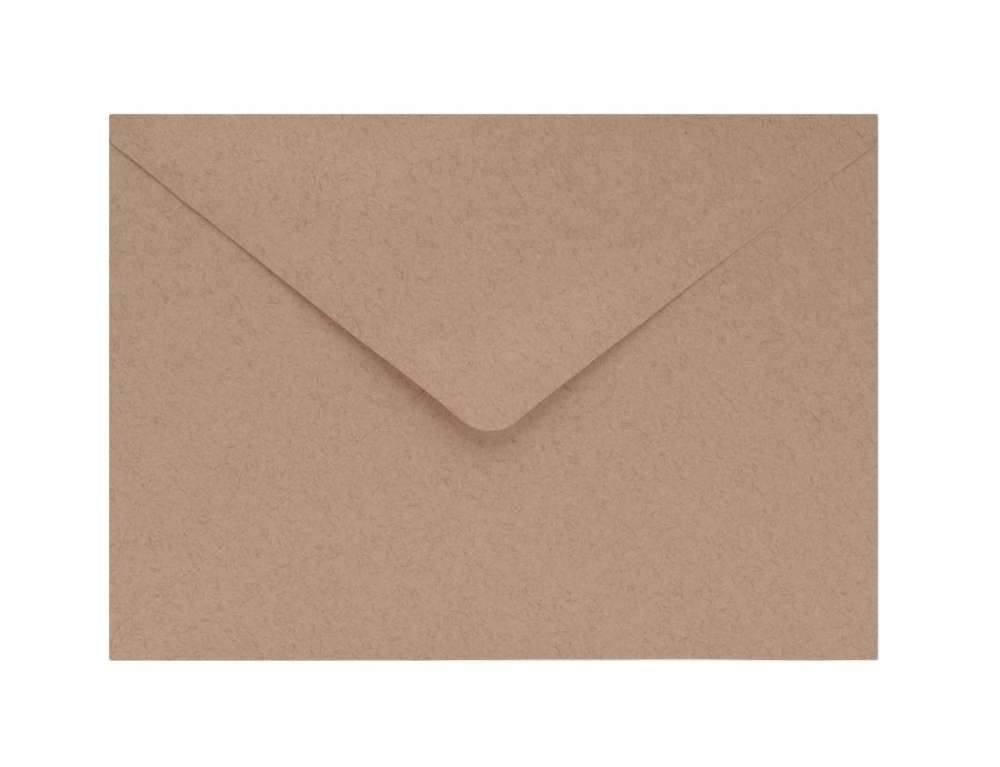 Koperty ozdobne C6 recycled ekologiczne brązowe 120gsm, 50 sztuk